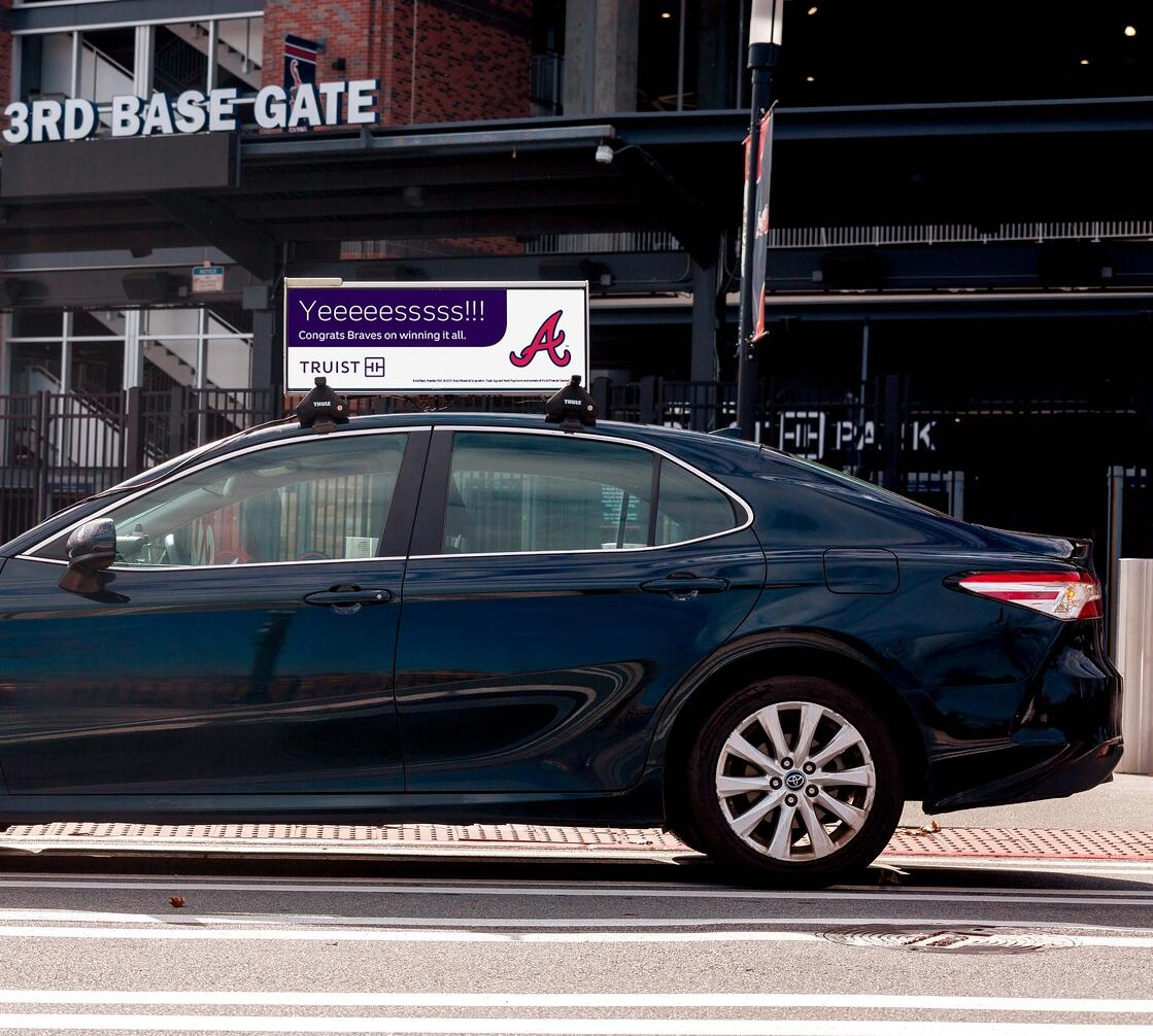 Uber car top billboard with Blindspot