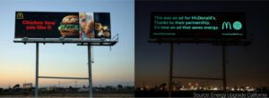 McDonalds Glow in the dark billboard - outdoor led billboard